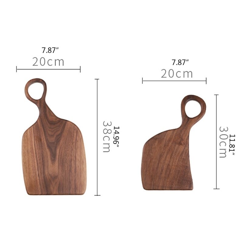 1pc Natural Irregular Steak Bread Board Hanging Ring Chopping Placement Plate