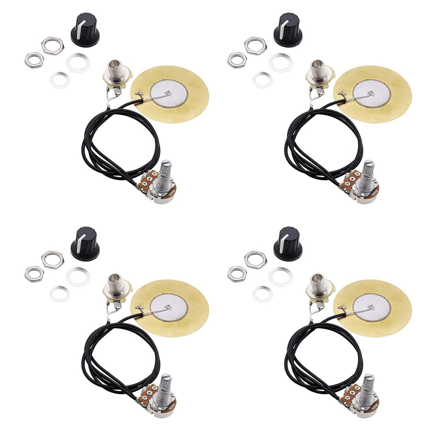 4Pcs 50MM Guitar Violin Piezo Transducer Pickup Open Pickup 6.35MM Output