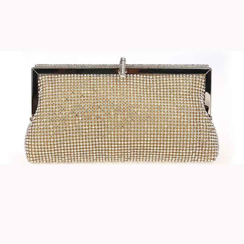 Golden Silver Beaded Ball Evening Shoulder Bag Wedding Party Handbag Crystal Bag