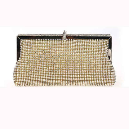 Golden Silver Beaded Ball Evening Shoulder Bag Wedding Party Handbag Crystal Bag