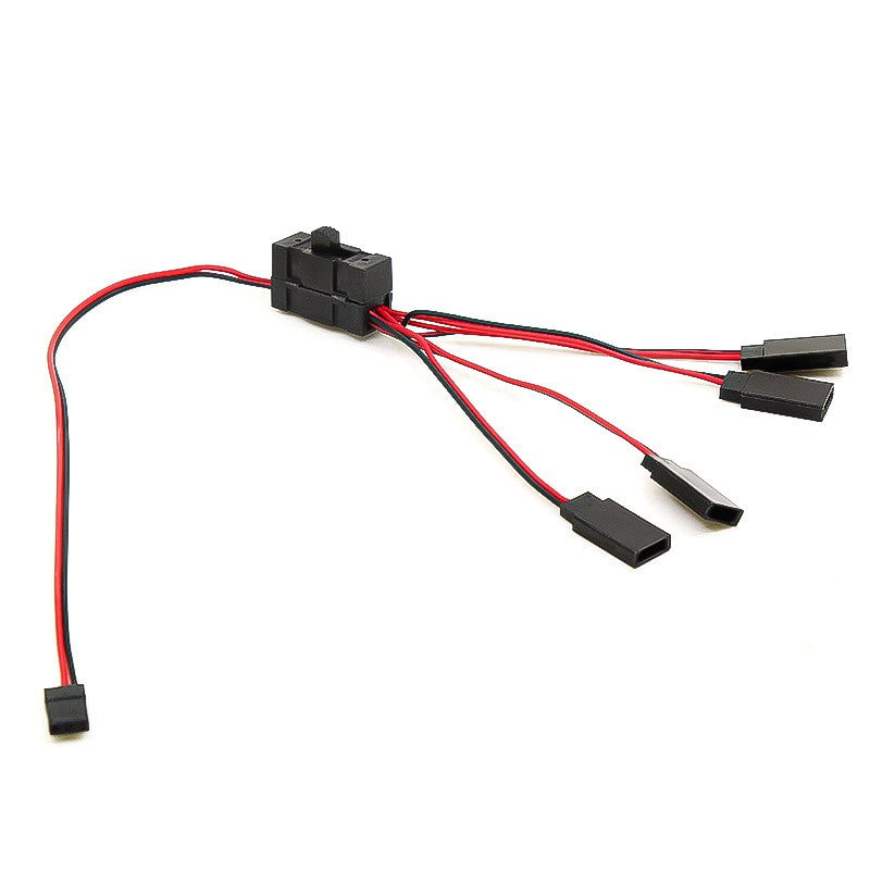 4-Way LED Cable On/Off Controller Switch Y Wire for 1/10 TRX-4 SCX10 RC Crawler