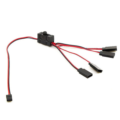 4-Way LED Cable On/Off Controller Switch Y Wire for 1/10 TRX-4 SCX10 RC Crawler