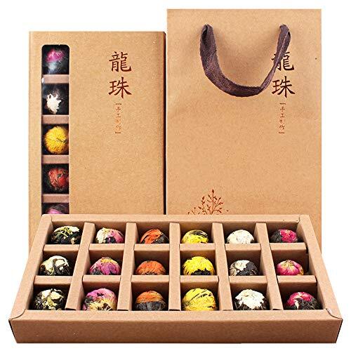 Handmade Ball-shaped Assorted Flowers Flowering Pu-erh Tea Raw 18 Pcs (120g)