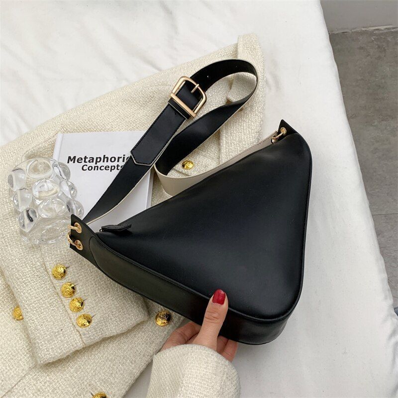 Triangular Shoulder Bag Tote Crossbody Purse Leather Messenger Bag 32*6*21.5 CM