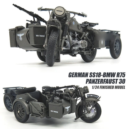 GERMAN SS18-BMW R75 Panzerfaust 30 1/24 Motorcycle model finished ATLAS
