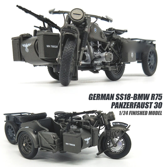 GERMAN SS18-BMW R75 Panzerfaust 30 1/24 Motorcycle model finished ATLAS
