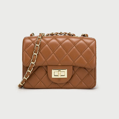 Women's Ladies Diamond Pattern Plaid Leather Messenger Shoulder Bag Small Bags