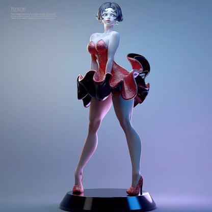 90mm resin figure model kit 3D printing of cute girls on Broadway Unassembled