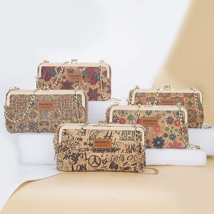 Wallets Wood Grain Chain Long Phone Holder Classic Purse Zipper Wallet 11*5*20CM