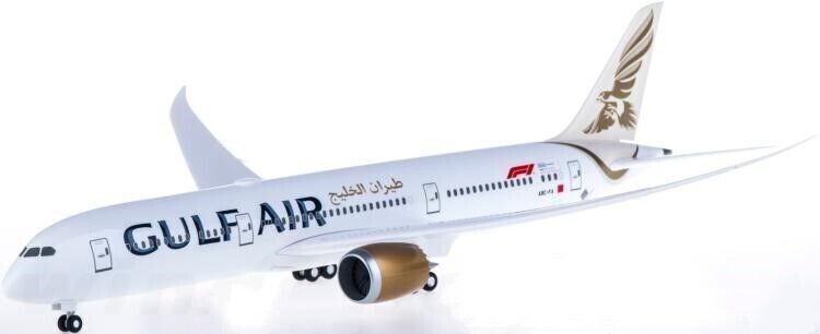 1:200 31CM Hogan GULF AIR BOEING 787-9 Passenger Airplane ABS Plastic Model