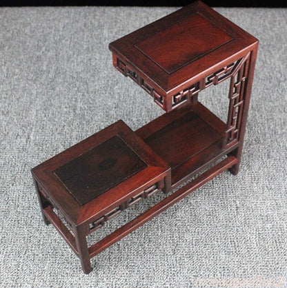 Old Rosewood Rack Art Craft Stand Bonsai Teapot Stone Vase Flower Pot Base
