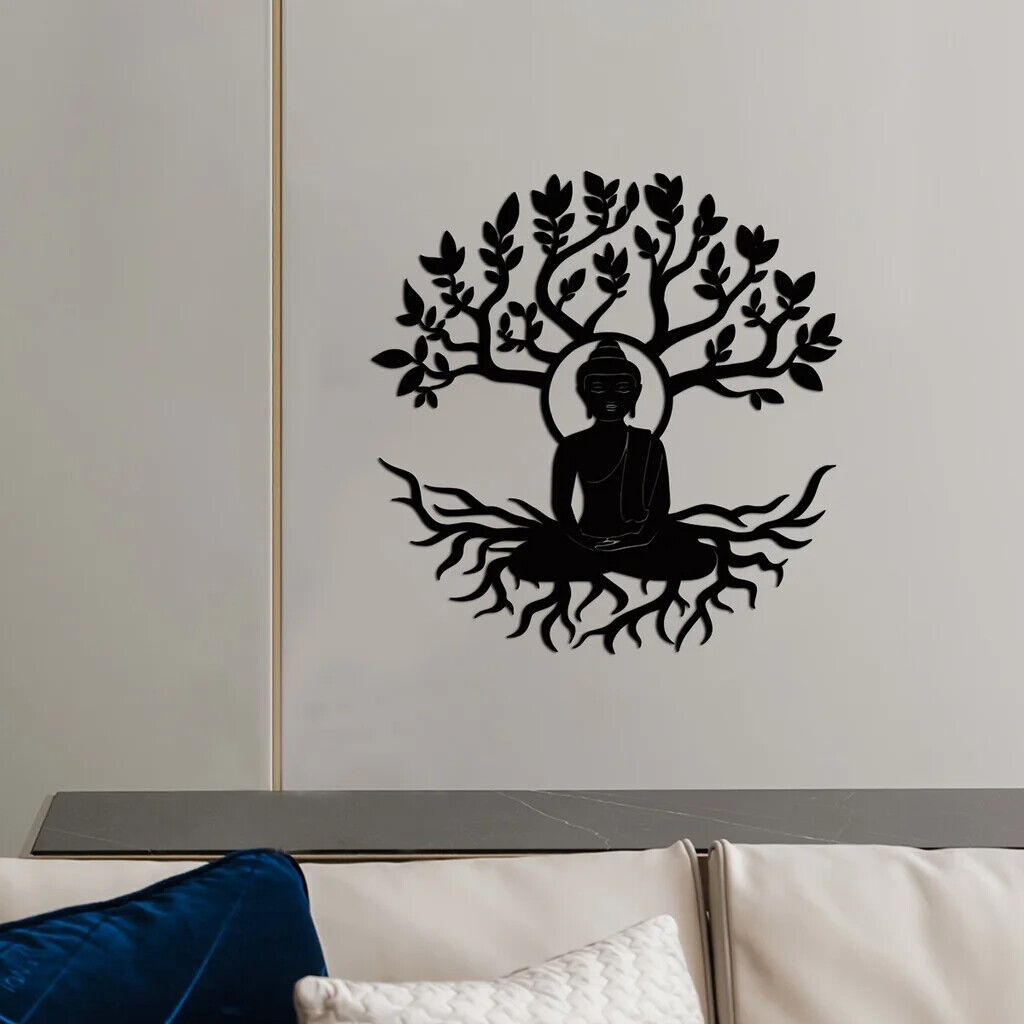 1pc Metal Wall Decor, Buddhism Theme Decor Wall Art Decorations Bedroom Decor