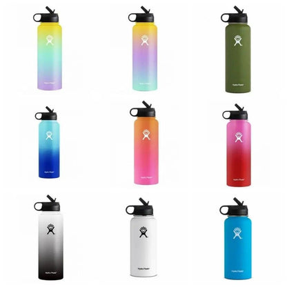 Hydro Flask Water Bottle Stainless Steel Insulated Wide Mouth Lid Straw Drink A+