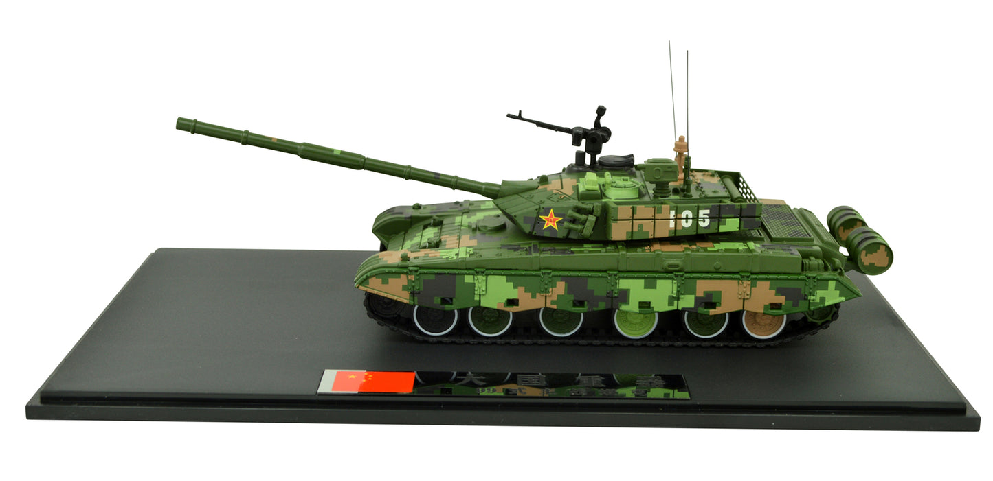 1:72 Chinese PLA ZTZ-99A Main Battle Tank Model Metal Diecast Armored Car 105