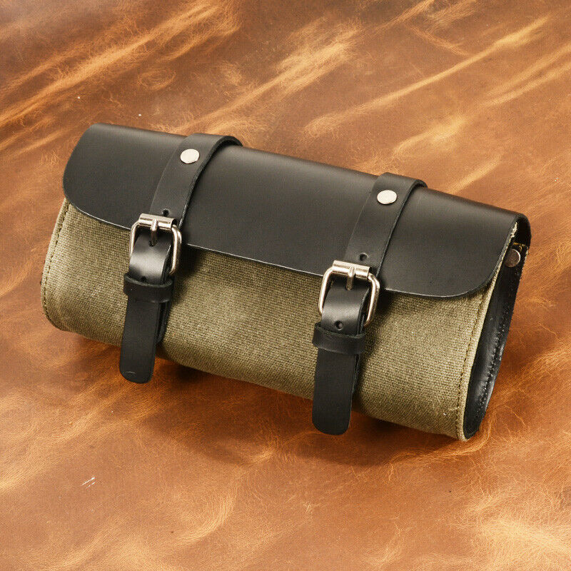 Motorcycle Bags Oiled Wax Canvas Leather Waterproof Bicycle Bag Diagonal Bags