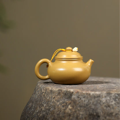 Yixing Zisha Tea pot Handmade Original Golden Zhuni Clay Rong Tian Compact Size