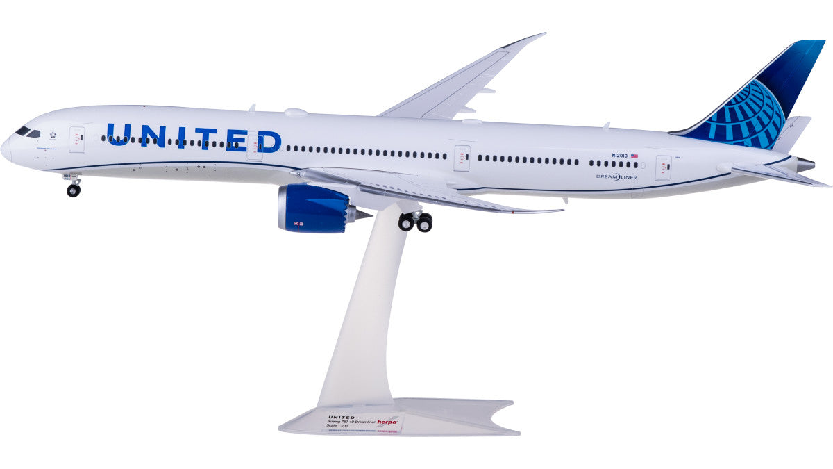 1:200 34CM Herpa UNITED BOEING 787-10 Passenger Airplane ABS Plastic Plane Model
