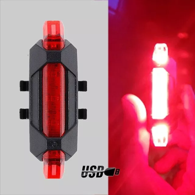 2 Set USB Rechargeable LED Bicycle Headlight Bike Front Rear Lamp Cycling Light