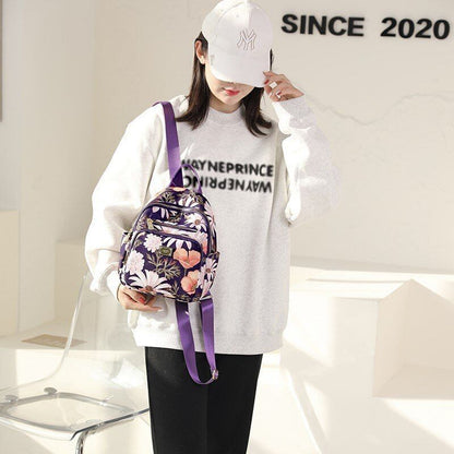 Soft Nylon Small Backpack School Bags Polyester 17*10*28 CM Softback Floral 1 PC