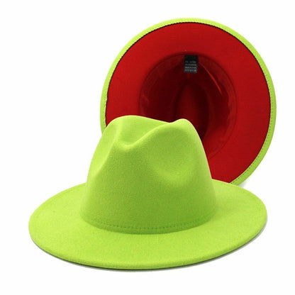 Hats Women Flat Wide Brim Wool Felt Men Black Red Goth Vintage Wedding Elastic