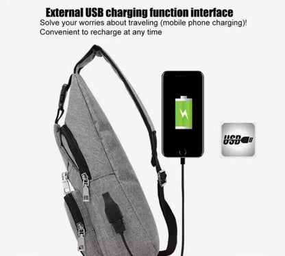 USB Charging Sport Sling Anti-Theft Shoulder Bag Crossbody Bags Chest Daypack