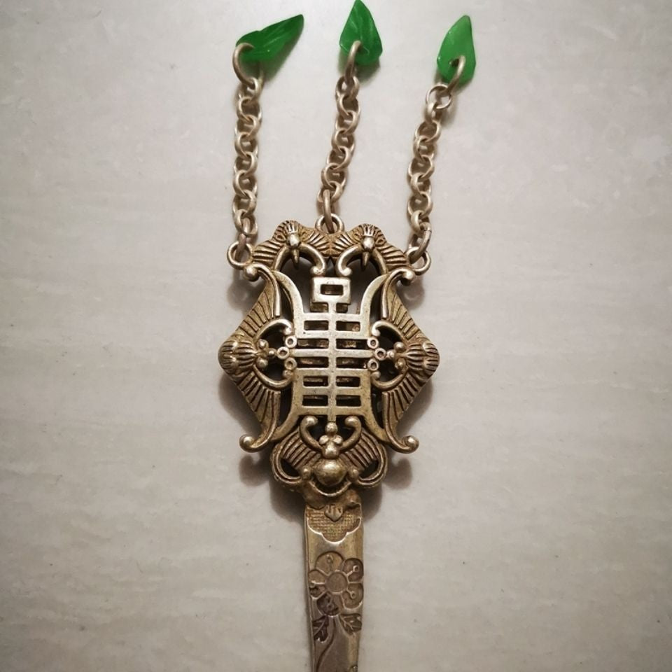 Chinese Vintage Style Silver Plated Hairpin Hollow Carved Hair Stick