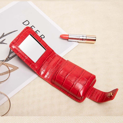 Lipstick Cosmetic Bag Mirror Travel Makeup Bag Toiletry Organizer Pouch Storage