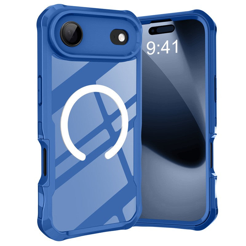 For iPhone 17/17Pro/ 17Air/17Pro Max Anti-slip Edge Tempered Glass Phone Case