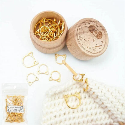Stitch Markers 30 Pcs Cat Ears Metal Needle Clips Knitting Crochet Locking Latch