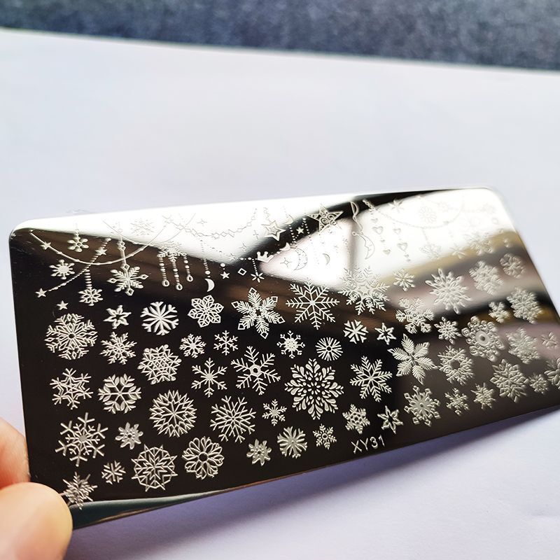 Nail Art Tool Metal Snowflake Flower DIY Stamping Plates Printing Stencil 6x12cm