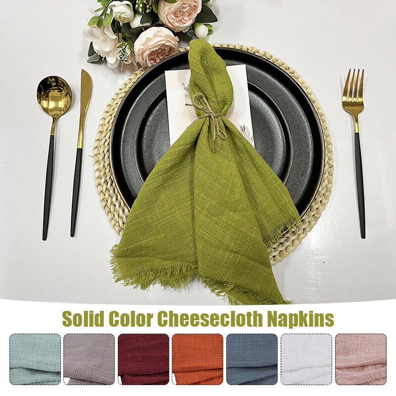 10PCS Napkins Retro Cotton Tea Towel Wedding Supplies Home Table Decor