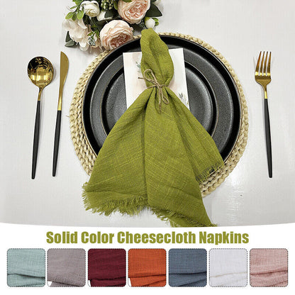 10PCS Napkins Retro Cotton Tea Towel Wedding Supplies Home Table Decor