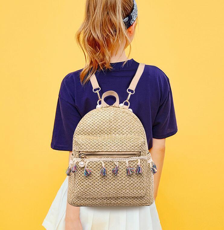 Chinese style Women's Woven school bag Casual Ethnic Handbag shoulder bag Purse