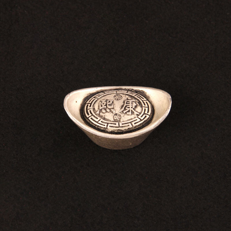 Silver Ingot Ornament Solid Antique Five Emperors Household Treasure Pot