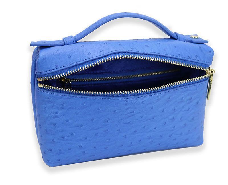 Handbag Ostrich Leather Portable Bag Small Square Clutch Bags Purse 19*12*6 CM