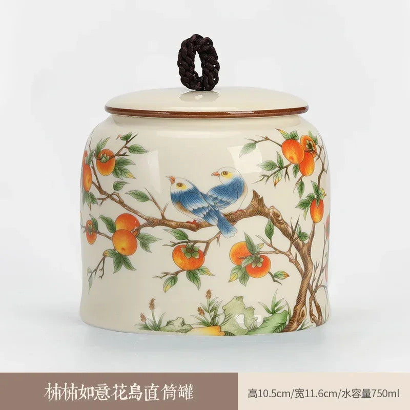 1pc Ceramic Tea Jar Candy Storage Tank Living Room Home Decorations Tea House