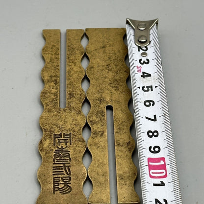 Antique Pure Copper Paperweight Pair Calligraphy Desk Decor Collection Item