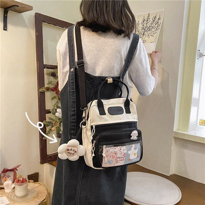 Cute Backpack Women Waterproof Nylon Small Shoulder Bag Schoolbags Flower Travel