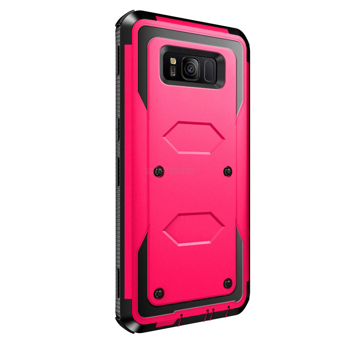 For Samsung Galaxy S8 Plus Hybrid Hard Case Cover+Clip /Tempered Glass Protector - Thumbnail 2