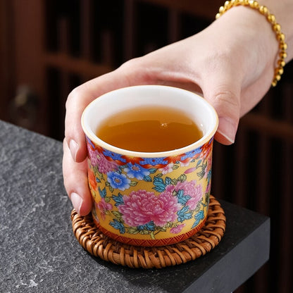 One Cup Color Enamel Craft Porcelain Tea Cup 120ml Ceramic Kungfu Master Cup New