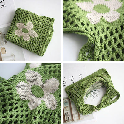 Handbag Knitted Shoulder Bag Large Shopping Tote Woven Hollow Mesh Bag 35*1*60cm