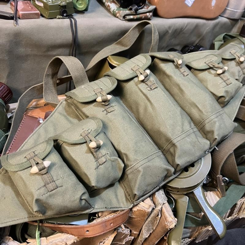 1956 Vintage Canvas Tactical Vest Chest Hanging Pouch Military Collectible