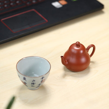 True Yixing Zisha Zhu Clay Tea Pot 90ml Chinese Kungfu Tea Pot Marked Pear Shape