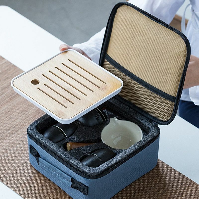 Chinese Automatic Rotating Kung Fu Tea Ceremony Set For Home Portable Drinkware
