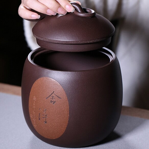Real Yixing Zisha Purple Clay Tea Canister With Lid Sealed Jar For Loose Tea New