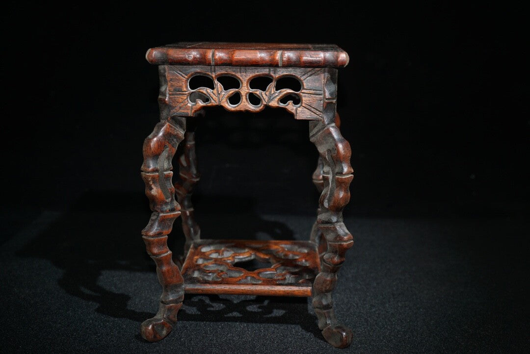 Chinese Rosewood Hand Carved Flower Rack Wooden Statue Exquisite Wood Ornament