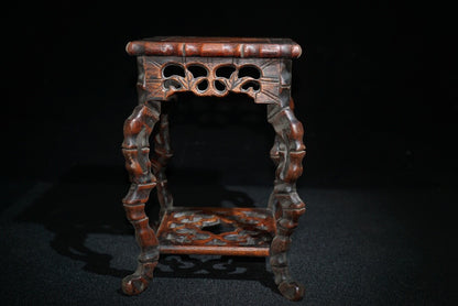 Chinese Rosewood Hand Carved Flower Rack Wooden Statue Exquisite Wood Ornament