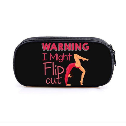 Elegant Gymnastic Art Print Cosmetic Bag Women Pencil Case Stationary Bag Canvas