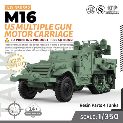 SS552 1/200/350/700 Military Model Kit US M16 Multiple Gun Motor Carriage