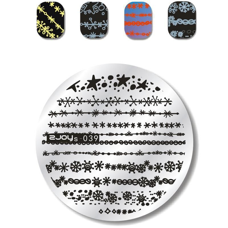 Nail Art Tools Stamping Stainless Steel Designs Shiny Pattern Stencils 5.5x5.5cm
